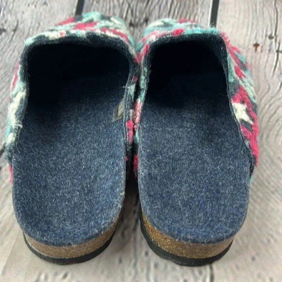 MANDEL Made in Italy Blue White & Pink Stars Slip On Clogs Mules Flats - Picture 14 of 17